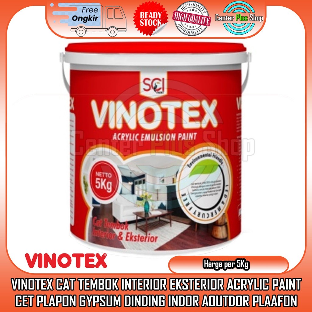 Vinotex Cat Dinding 5kg Cet Tembok Interior Eksterior Acrylic Emulsion Paint 5 Kg Galon Exterior Pla