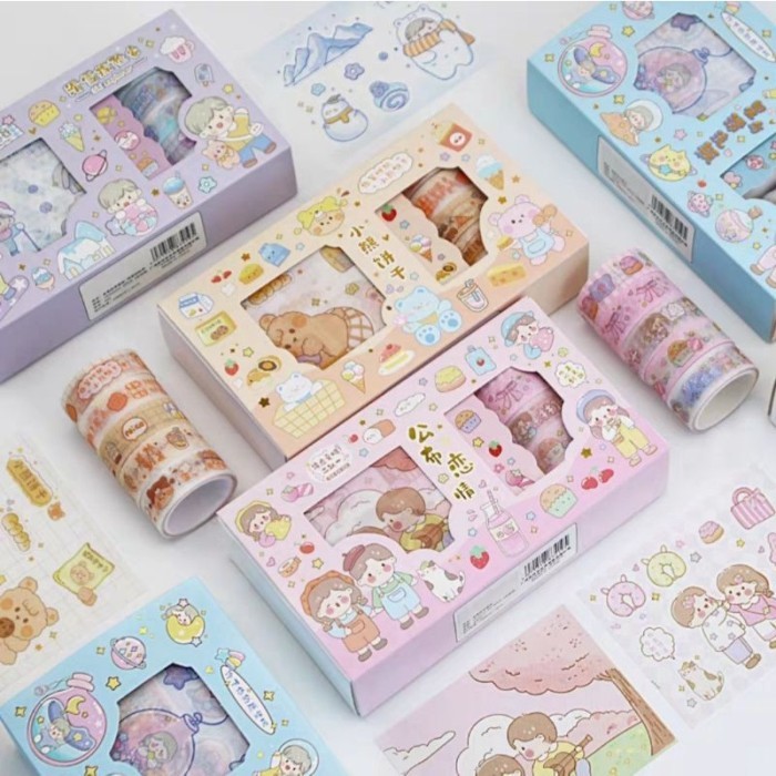 

Set Washi Tape Sticker Lucu Dekor Scrapbook Diary Selotip Masking Tape