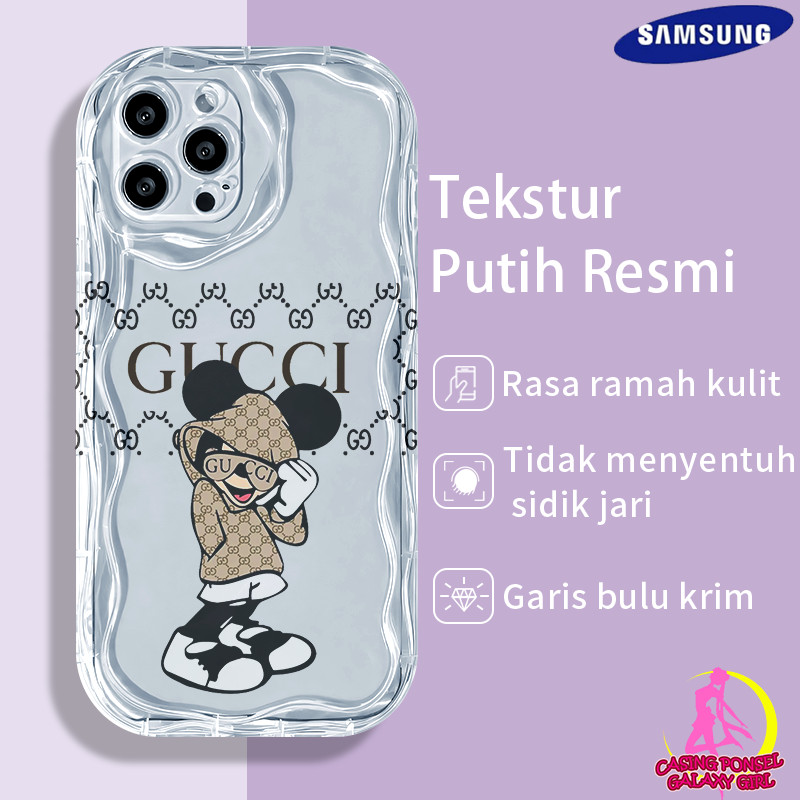 Kartun Disney Mickey Mouse dan Gucci case for Samsung A02 03 04 05 10 11 12 13 14 20 21 23 24 30 32 