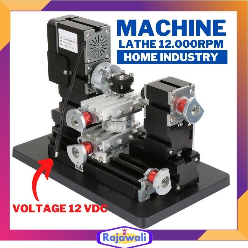 Alat Mesin Bubut Mini Lathe Machine Pertukangan Pemotong Besi Kayu Logam Almunium Noken As Acrylic S