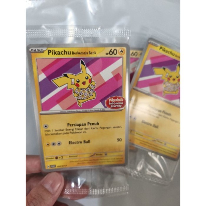 OFFICIAL KARTU POKEMON PIKACHU BATIK COVER GREEN/ Ori kartu pikachu batik green/ Kartu pokemon pikac