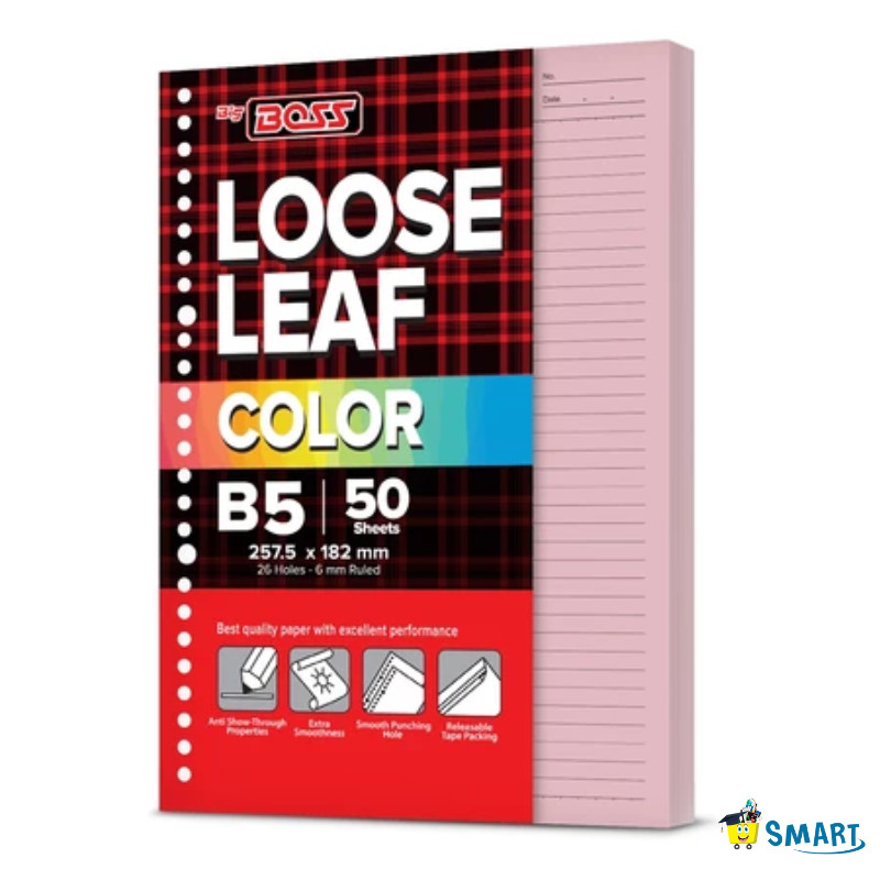 

BigBoss Loose Leaf 50 B5 Pink_18x26 cm_18x26 cm
