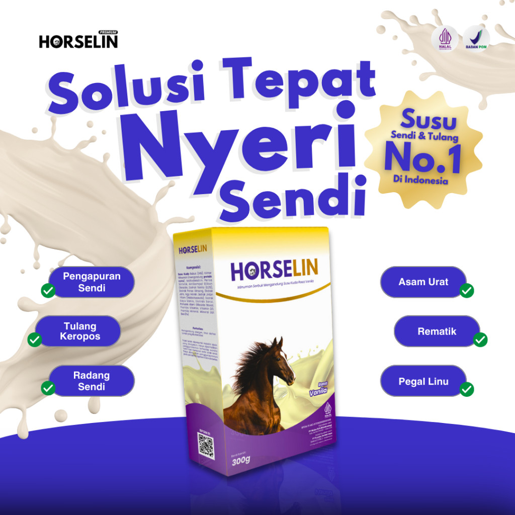 

HORSELIN - Susu Kuda Liar Sumbawa Atasi Nyeri Sendi Dan Pegal Linu 1 Box 200Gram