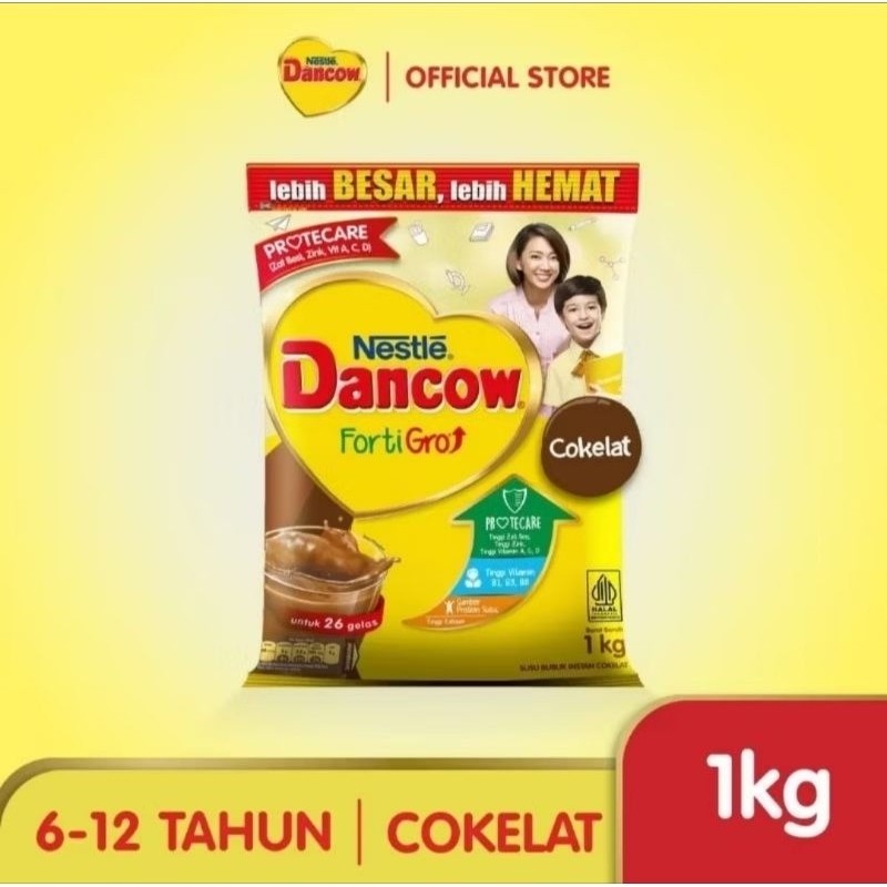 

Dancow Fortigro Susu Bubuk Susu Anak Coklat Pouch 1kg