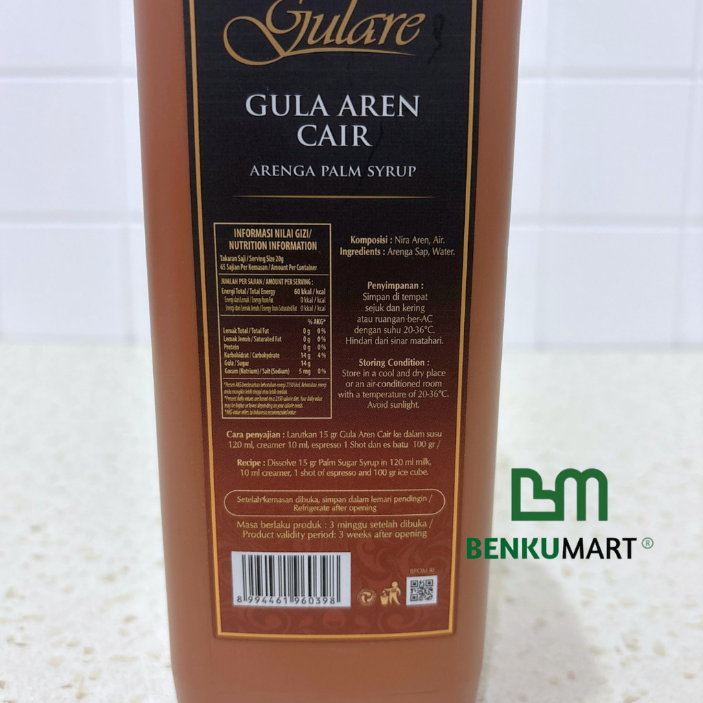 

Gula Aren Cair PREMIUM Gulare 1,3 Kg Palm Sugar Syrup Sirup 1.3 HALAL