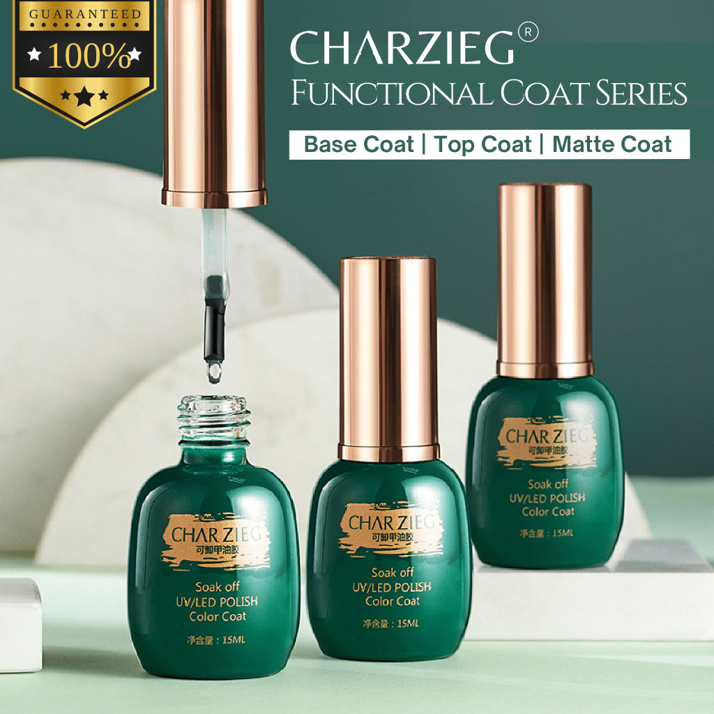 CHARZIEG UV GEL POLISH NAIL GEL POLISH KUTEK GEL UV Charzieg BASE COAT TOP COAT