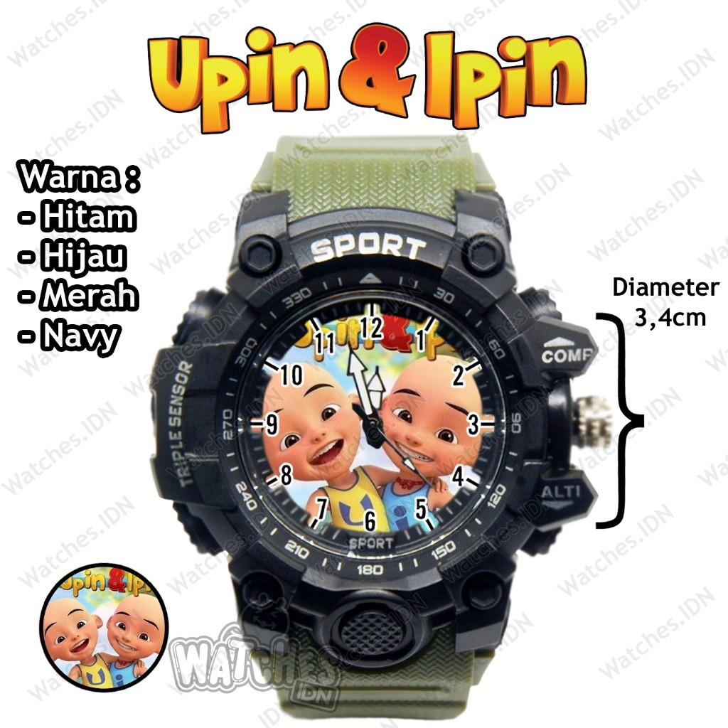 Jam Tangan Anak Lucu Karakter Upin Ipin Anti Air Terbaru