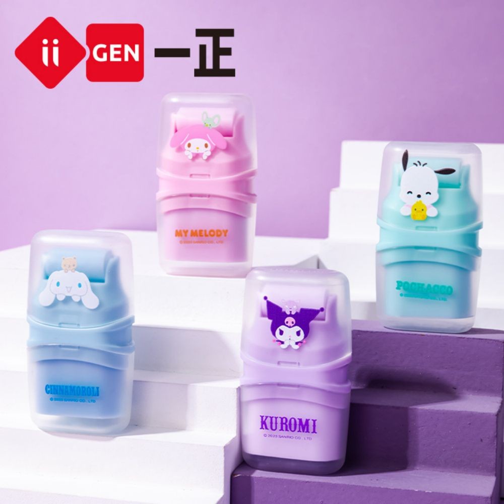 

iigen 2in1 Roller Eraser Sanrio Fun Roller Eraser Cute Kawaii Rubber Stationery School Supply 1pcs