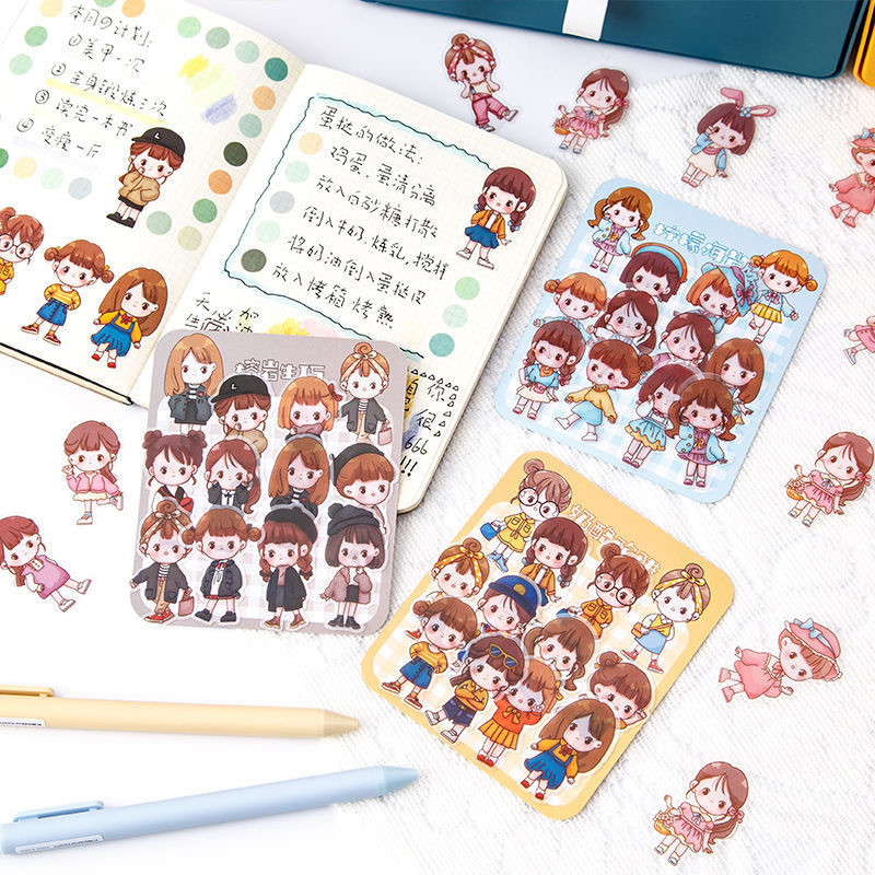 

Stiker tahan air kartun lucu/stiker dekorasi saku feminin/stiker kartun casing ponsel gelas air