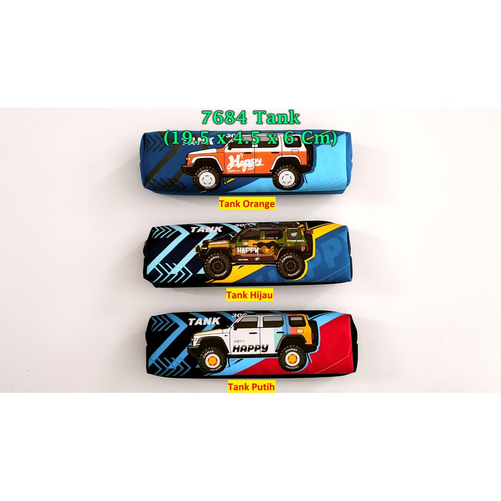 

(1 Biji) Tempat Pensil Resleting Mobil 19.5 x 4.5 x 6 Cm / Kotak Pensil Resleting SPIMP 7684 Tank