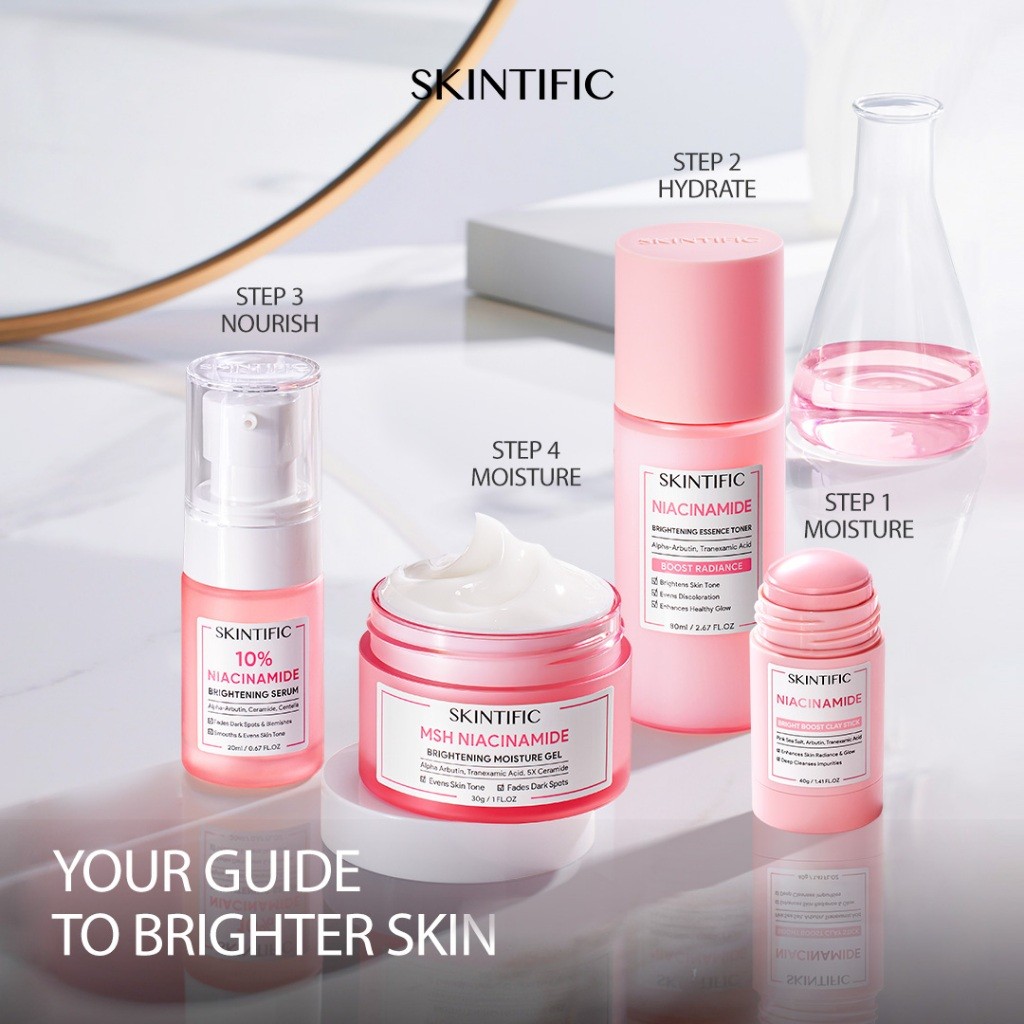 [SKINTIFIC AUTHORIZED] 4IN1 SKINCARE SET Brightening Packet Advanced Glowing set Skincare paket with