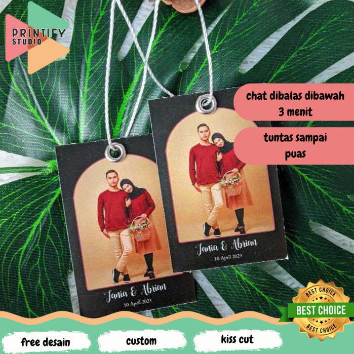 

Printify Print Hangtag Wedding Souvenir Hang Tag Label Custom Pernikahan Ucapan Nikah Free Desain