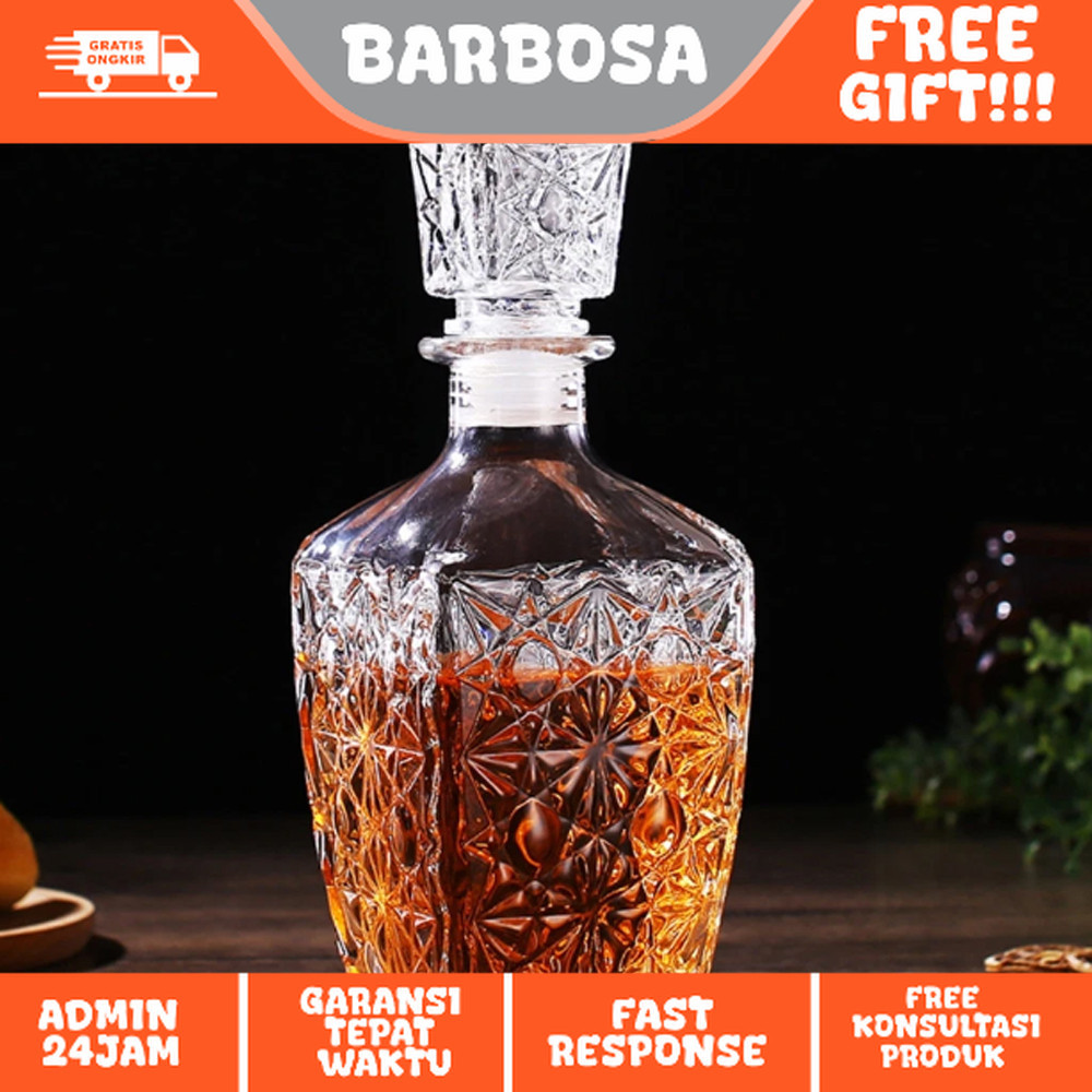 Whisky Decanter Glass Bottle Liquor Scotch Luxury Diamond 750ml - C04