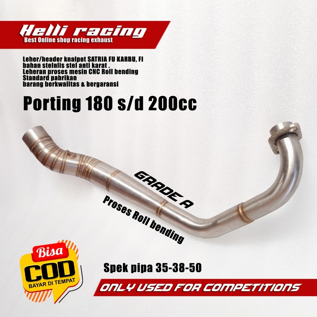 Leheran Knalpot Racing Satria Fu Roll Bending, Standard Porting 200cc