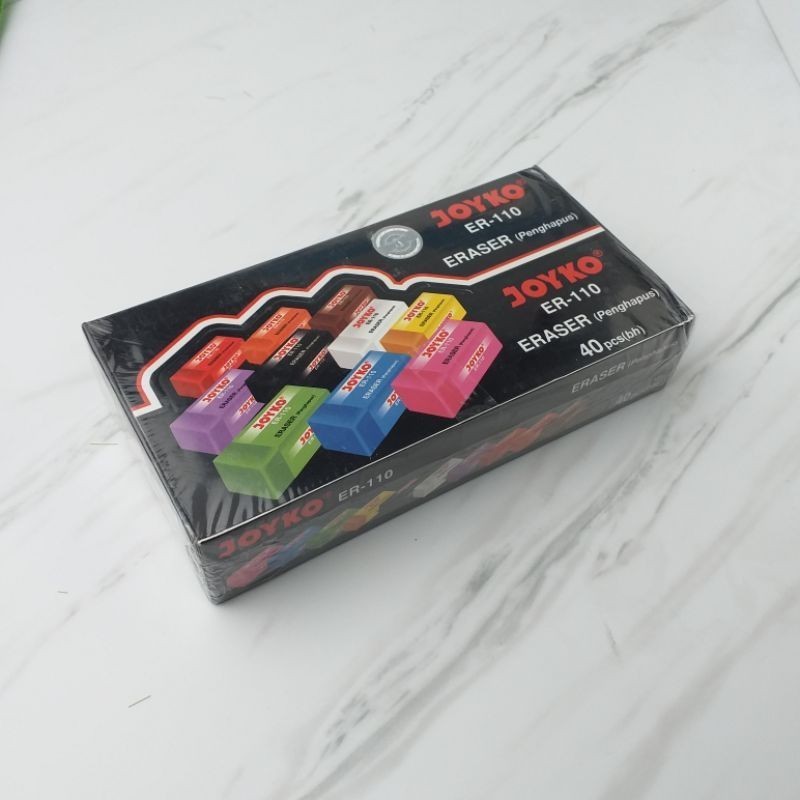 

1 Box/ 40 pcs Penghapus Joyko ER-110 Kotak Kecil Warna-warni Setip Eraser