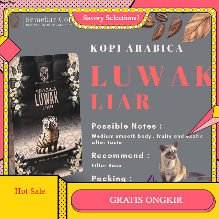 

【SAVORY】 SALE!! Semekar Coffee - Kopi Luwak Arabica Aceh Gayo Roasted Beans