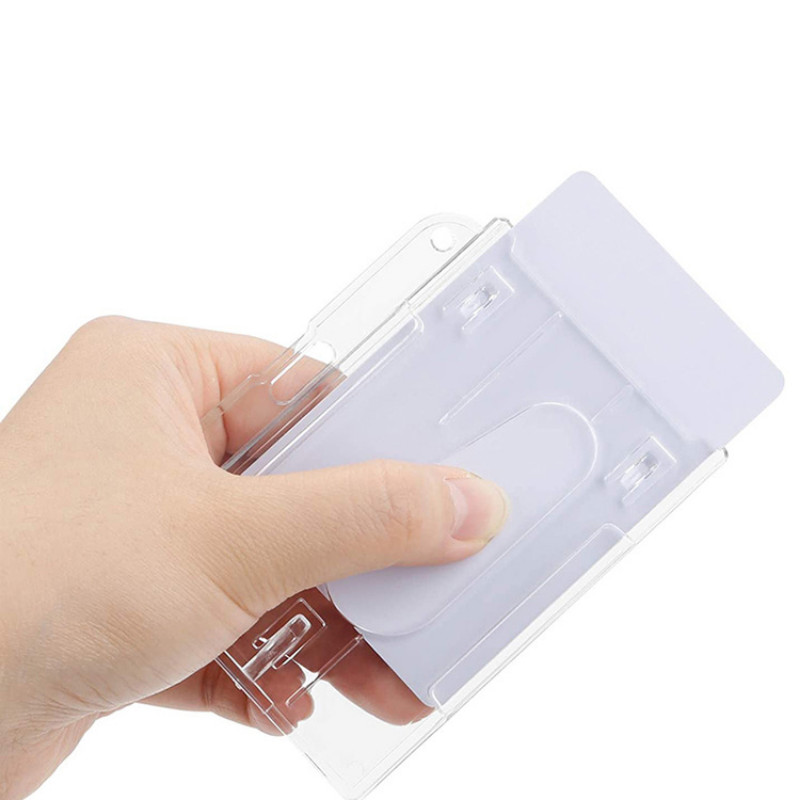 

Transparent Credit ID Card Holder Cards Slots Organizer Name Tag Badge Holder Working Permit Case Pass Business Card Cover