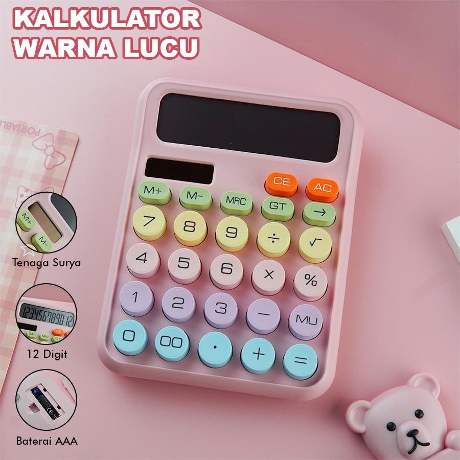 

Kalkulator Lucu Pastel 12 Digit Solar Power + Baterai AAA | Kalkulator Imut Pelajar & Kantor CA-0906