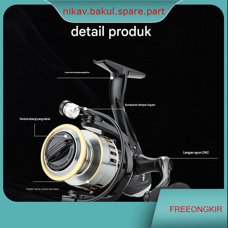 HE3000-7000 Reel Rel Pancing Rell Murah Kuat 10 Kg Reel Alat Pancing Cuci Gudang Reel Pancing 5.2:1 