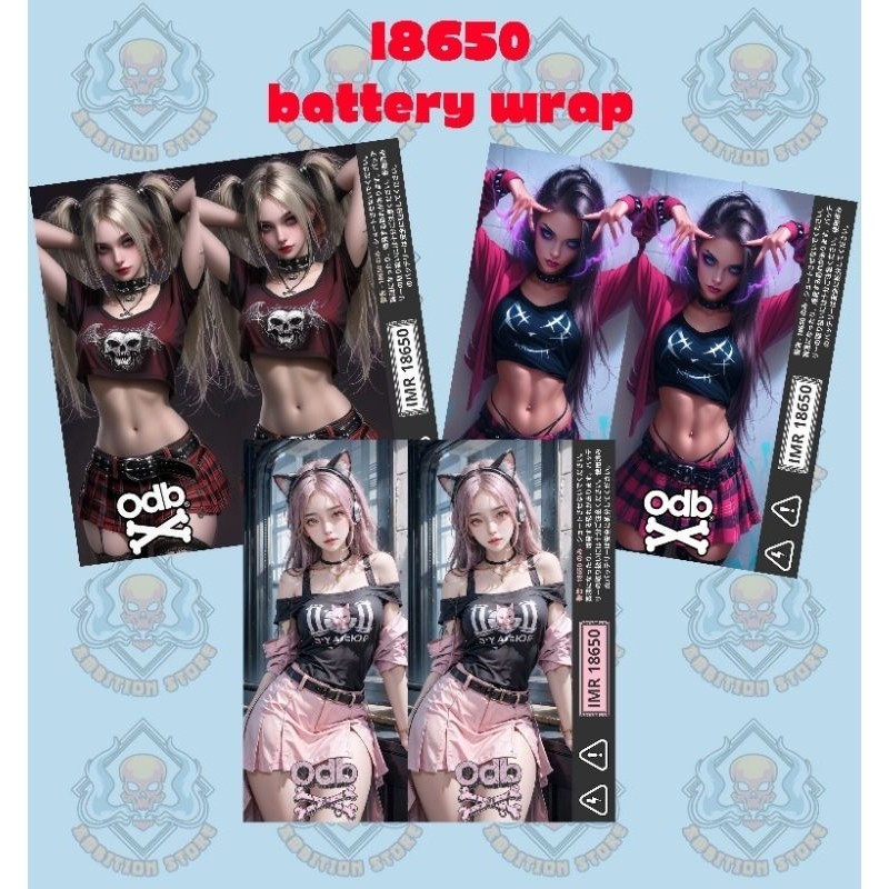 

- Stiker Skin Wrap Baterai 18650 Motif Waifu v3 Series - Pelindung dan Penghias Baterai 18650 Untuk Segala Merek Baterai