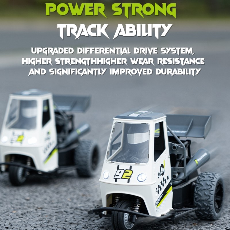 New Rc Dodo Tricycle Motorcycle 1/16 Rc Car Tricycle Model Led Light Spray 2.4g High Speed Remote Co