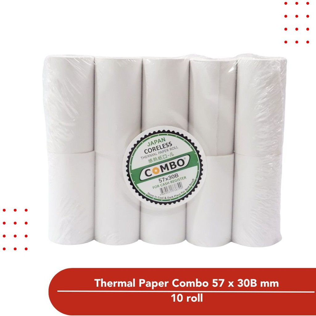 

Kertas Struk Kasir / Kertas Thermal 57 x 30B Combo / Kertas Kasir Roll Combo