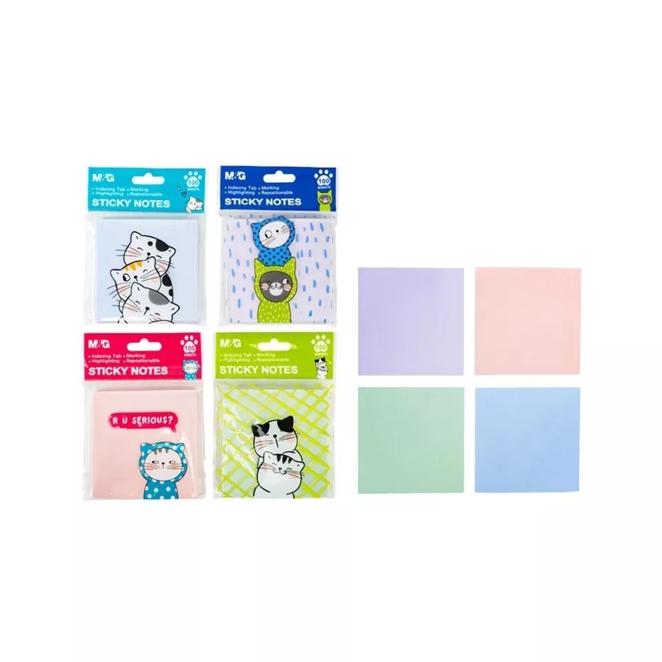 

M&G STICKY NOTES AS33V119 SO MANY CATS 3 X 3 INCH 76 X 76MM 100 SHEETS COLOR