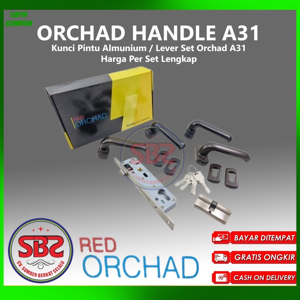 ORCHAD A31 - Kunci Pintu Aluminium Orchad A31 - Lever Set Orchad A31 / Kunci Pintu Almuni Orchad A31