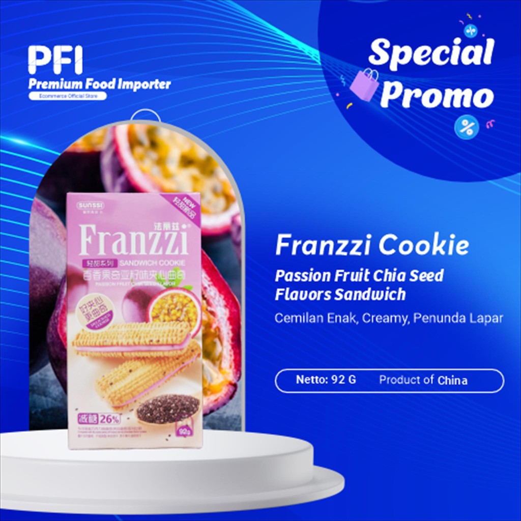 

Franzzi Passion Fruit Chia Seed Flavors Sandwich Cookie 92gr