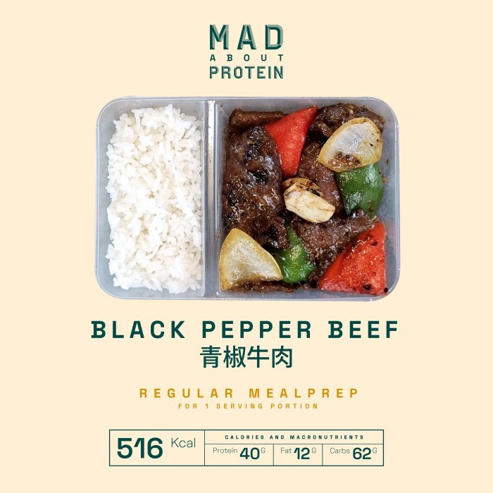 

✨TERLARIS -[REG] Black Pepper Beef 青椒牛肉 - MAD ABOUT PROTEIN Frozen Mealprep