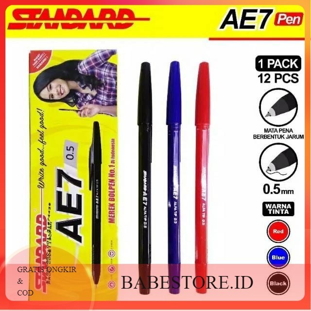 

Ballpoint / Pulpen Standard AE7 1 Pack / 12 pcs