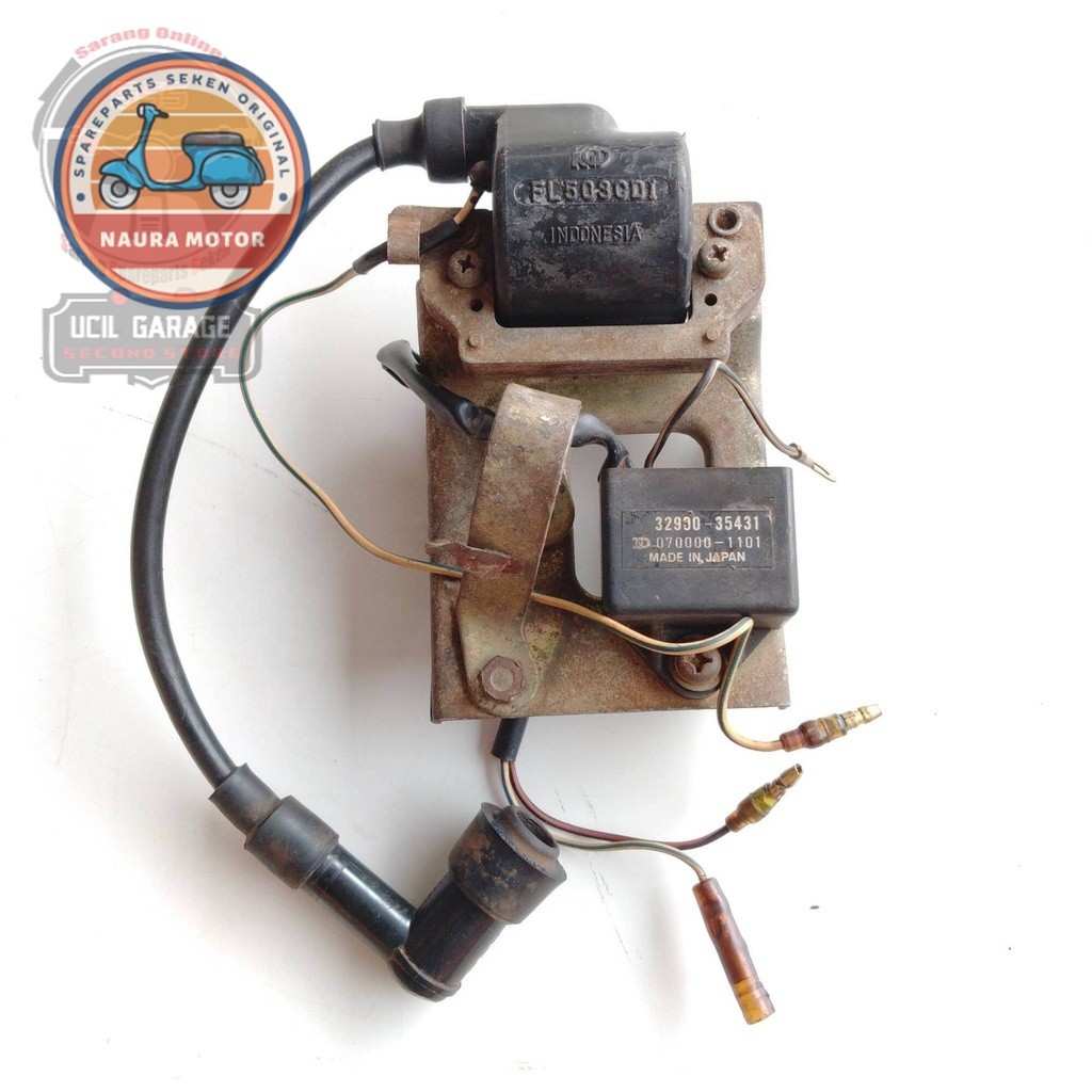 KOIL CDI SUZUKI RC100 ORIGINAL BEKAS PNP SATRIA 2TAK HIU RGR SPRINTER CDI RC100 A100 ND JAPAN ORI