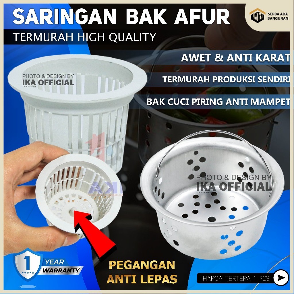 SARINGAN AFUR PVC & STAINLESS SUS 304 / KERANJANG BAK CUCI PIRING WASTAFEL FILTER KOTORAN KUATSAMPAH
