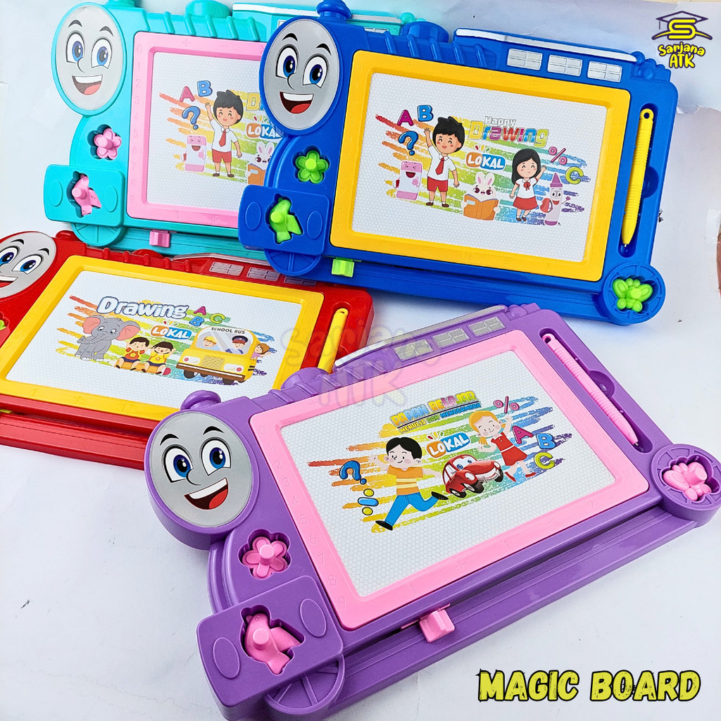 

Magic Board / Papan Tulis Anak / Papan Tulis Magnetik Kereta Lokal