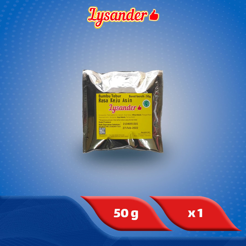 

Lysander Bumbu Tabur Keju Asin 50 g