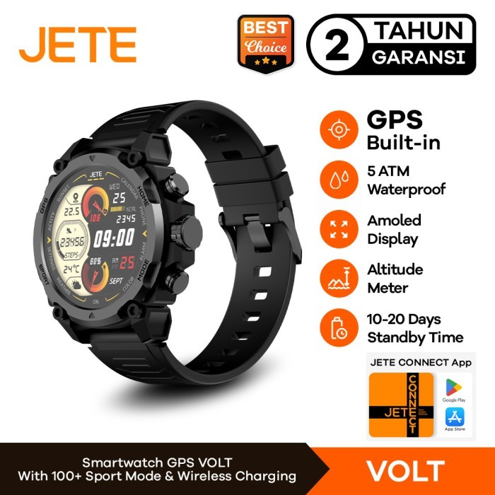Smartwatch JETE VOLT with GPS Built in Waterproof Altimeter & Barometer