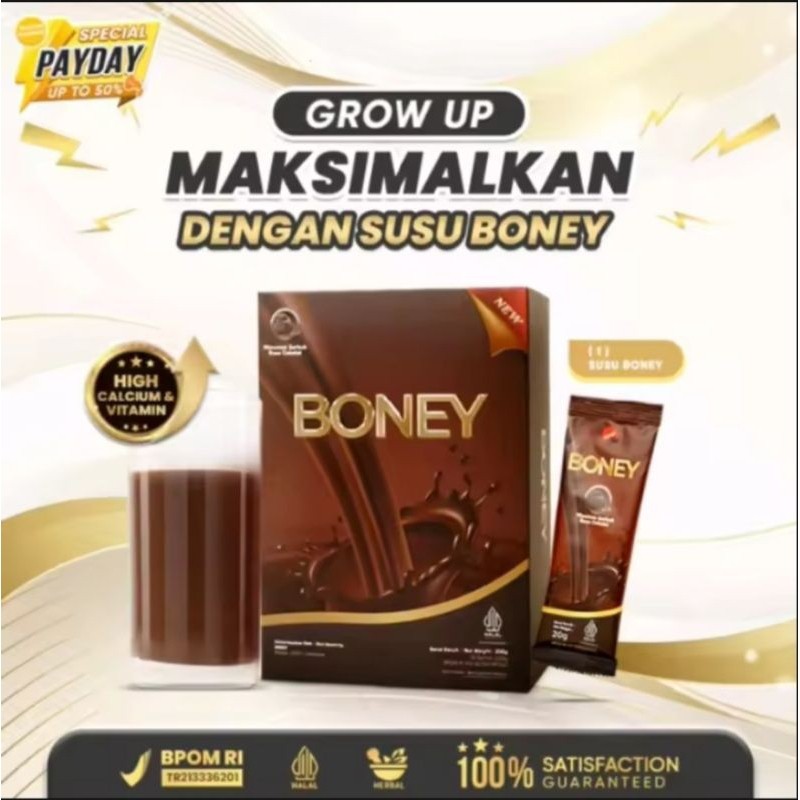 

Seller Resmi Susu Boney Minuman Serbuk Rasa Coklat Peninggi Badan Cepat Resmi BPOM Halal Original