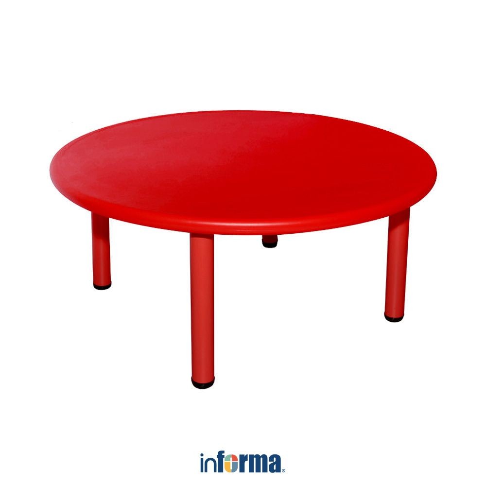 Informa Yaris Meja Anak Round - Merah Multifunctional Kids Table Meja Kecil Serbaguna Perlengkapan K