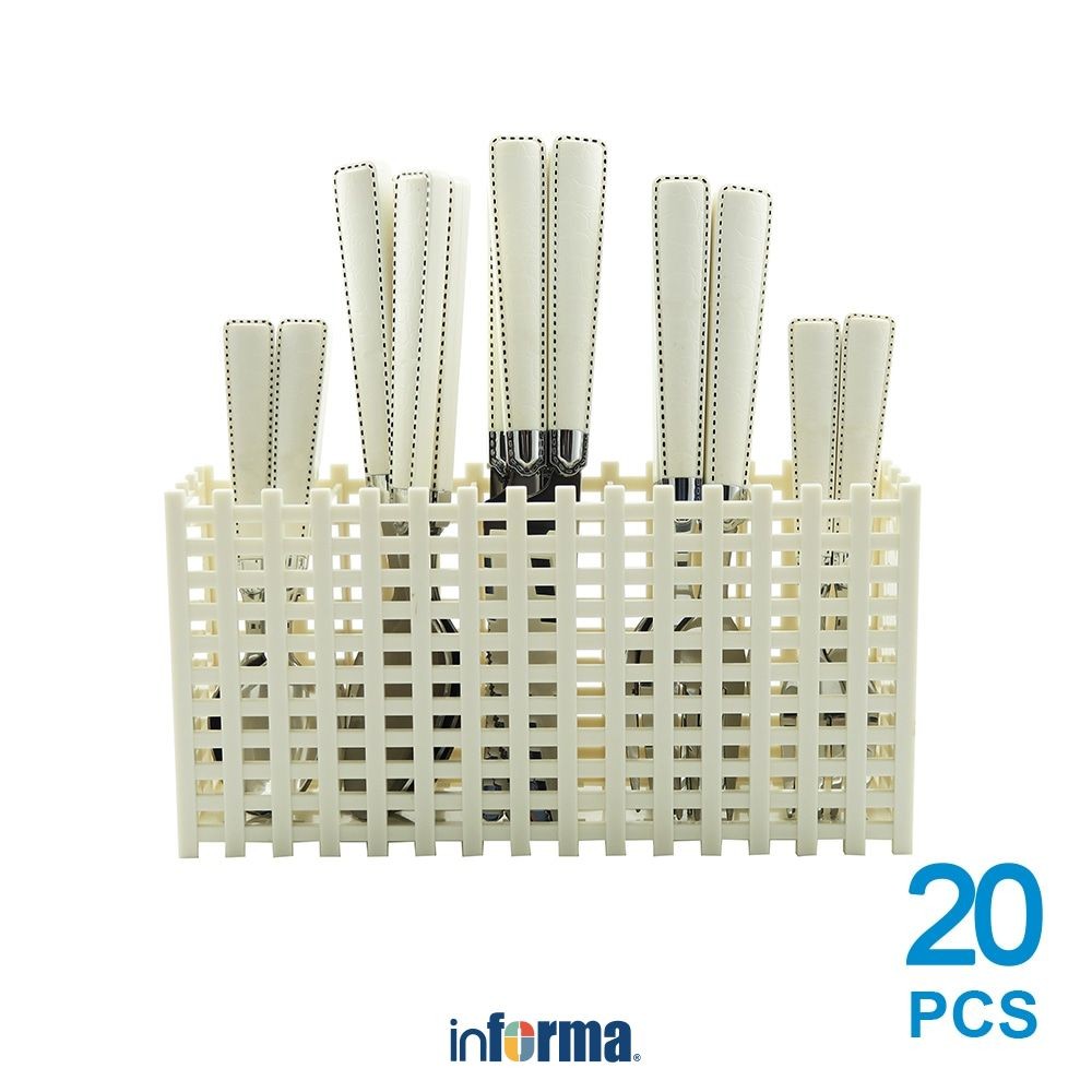 Informa Appetite Set 20 pcs Hudson Alat Makan - Putih Pisau Makan Spoon Fork Cutlery Perlengkapan Ma