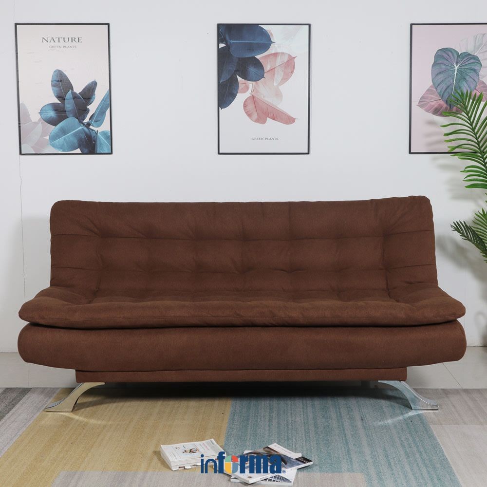 Informa Neo Audrey Sofa Bed Fabric - Cokelat Tempat Duduk Multifungsi Sofa Tidur 2In1 Kursi Santai S