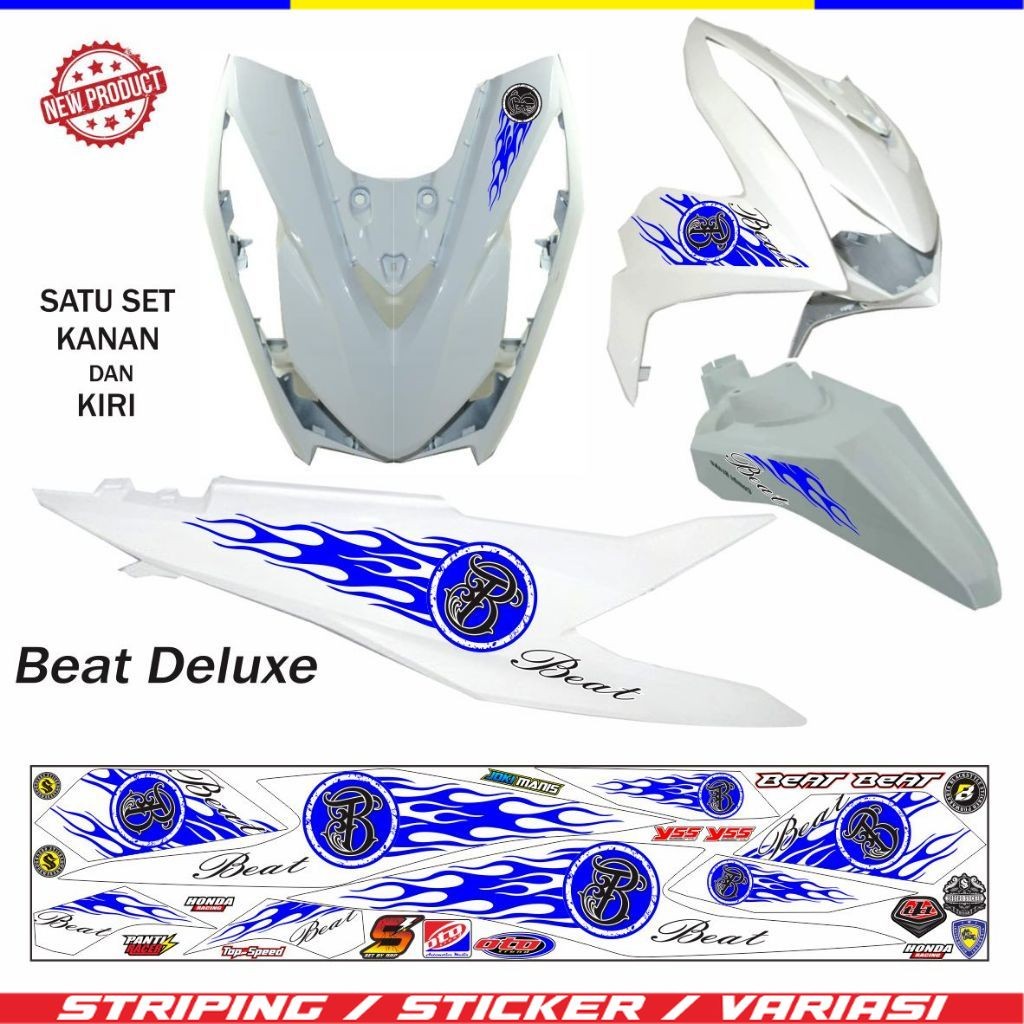 MOTIF STRIPING BEAT ISS DELUXE 2020 VARIASI HONDA BEAT BARU CBS DELUXE 2021 / 2023