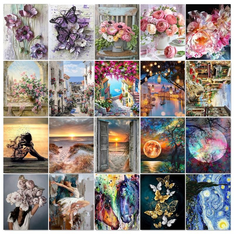 

Flower Painting By Numbers For Adults DIY Kits HandPainted Animals On Canvas With Framed Oil Picture Drawing Coloring By Number