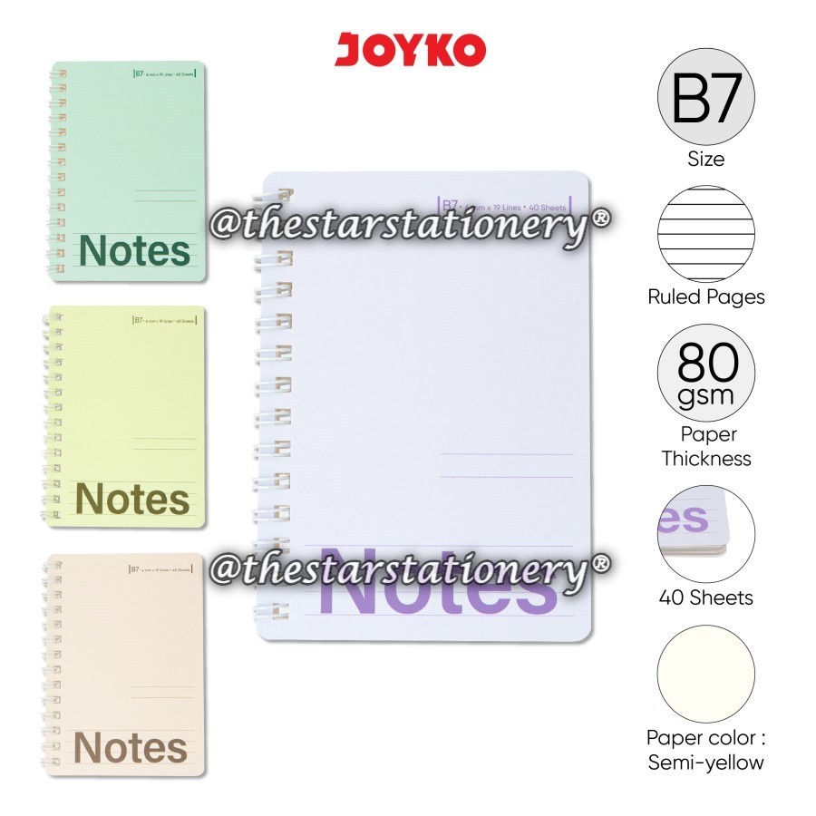 

(1 Biji) Spiral Book Joyko NB-742 B7 40 80g / Diary Agenda Buku Catatan Bergaris Joyko NB-742