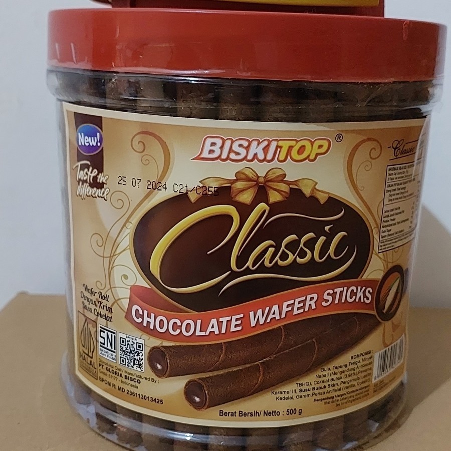 

Biskitop Wafer Stick Handle 500gr/ Astor Lebaran Toples / Astor Stik