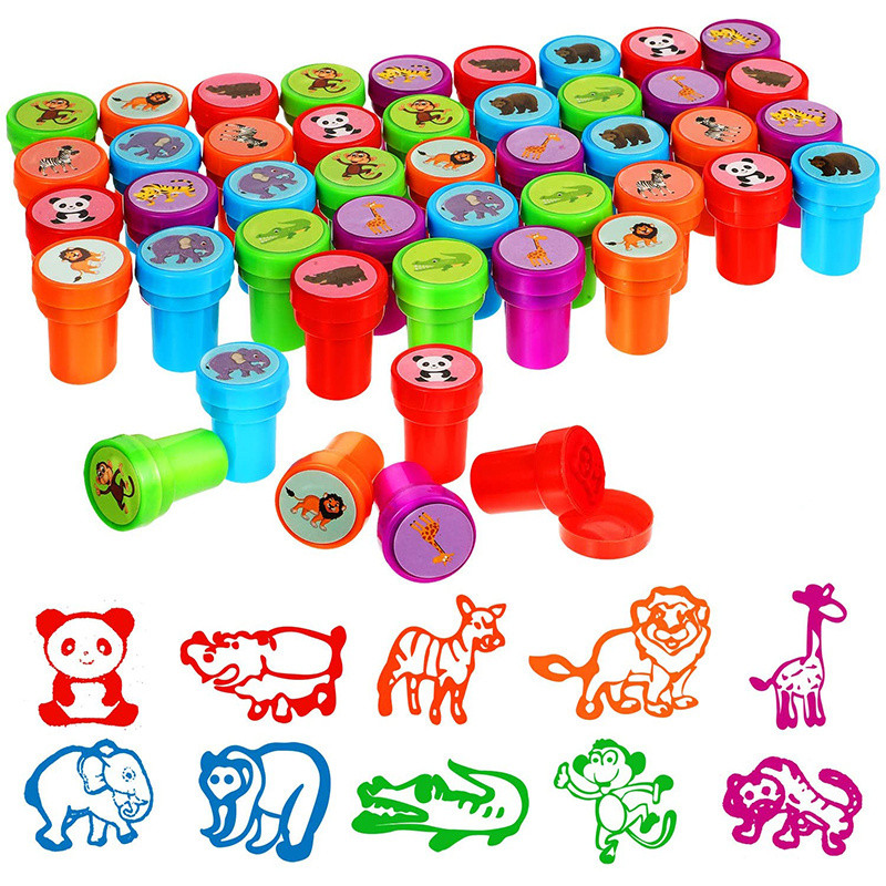 

26pcs Cartoon Reward Stamps Creative Marine Animal Seal Assorted Stamps Kids Self-ink Stamps Toy Scrapbooking DIY Painting Decor