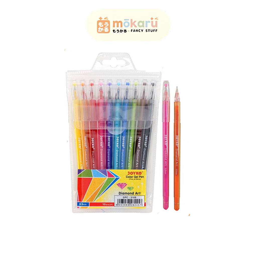 

Joyko Gel Pen Warna Diamond GPC-310S Art Set isi 10 Pulpen Unik Murah