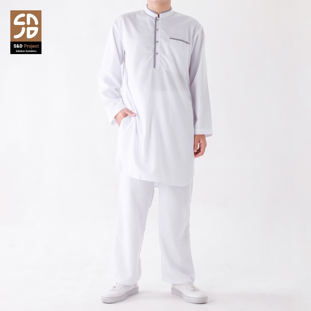 BH39DS S&D Project Setelan Kurta Koko Bahan Katun Toyobo Polos Jumbo Lengan Panjang Kerah Mandarin U