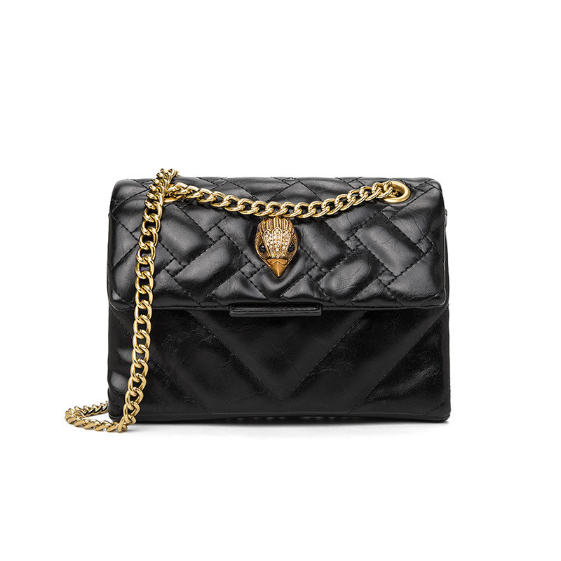 KURT GEIGER LONDON Fashion Shouder Bag Black Quilted body Bag Luxury Brand Eagle Head PU Leather Lae