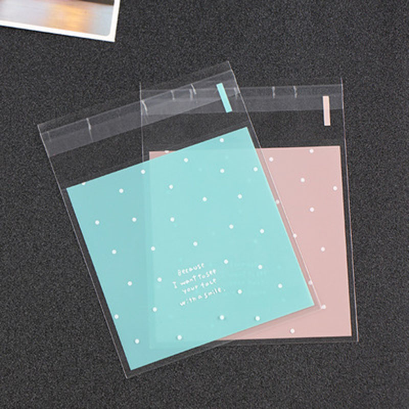 

100pcs Plastic Cookie Gift Bag Transparent Cellophane Polka Dot Candy Self Adhesive Wedding Birthday Party Cookie Gift Bag