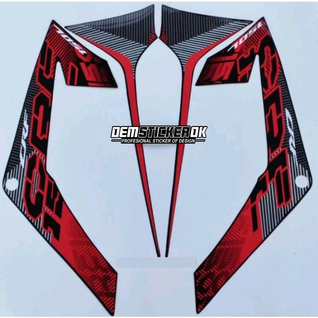 Striping Decal Polet Sticker honda CRF 150L 2019 2020 2021 2022 Full Hitam merah body standar